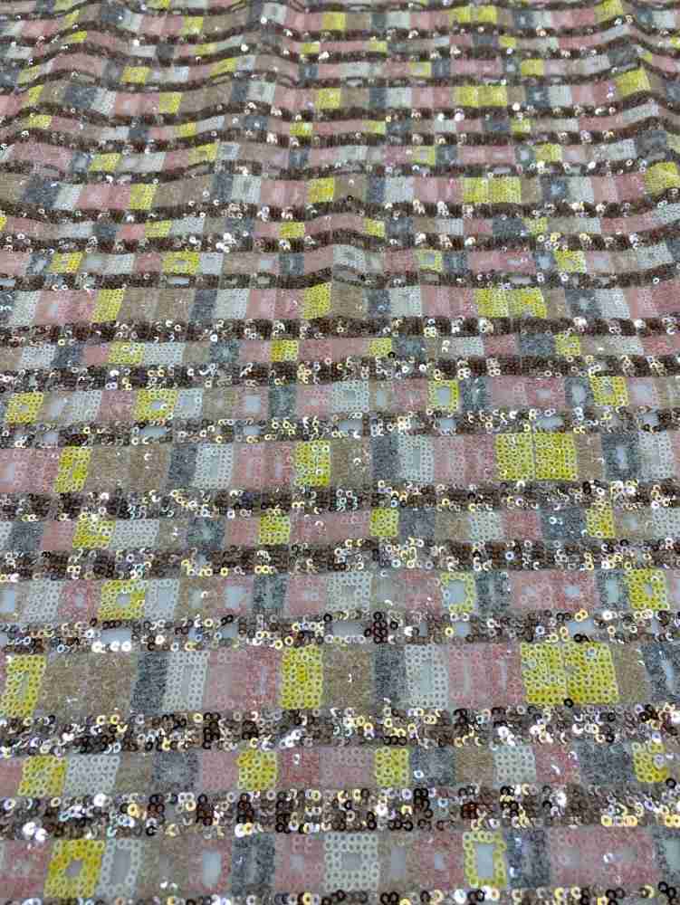 5 Yards Multi-Color Sequined Lace Material Fabric