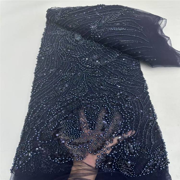 5 Yards Multi-Color Sequined Beaded Embroidered 3D Floral Lace Material Fabric JLT042