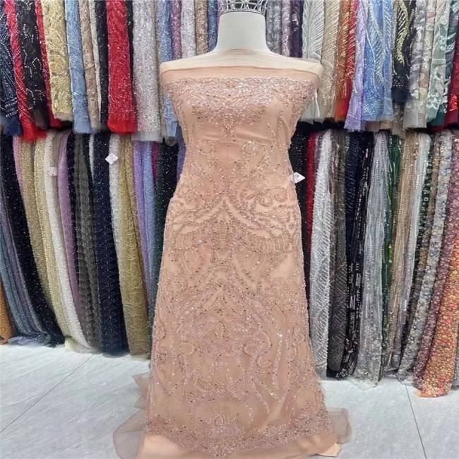 5 Yards Beaded Lace Fabric