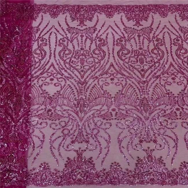 5 Yards Beaded Lace Fabric