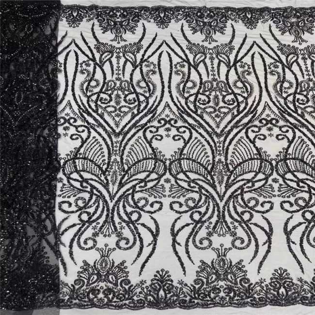 5 Yards Beaded Lace Fabric