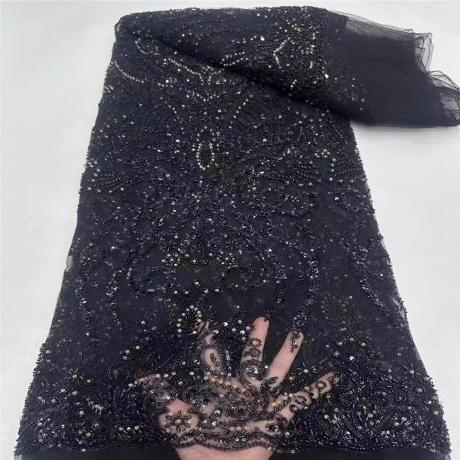 5 Yards Beaded Lace Fabric