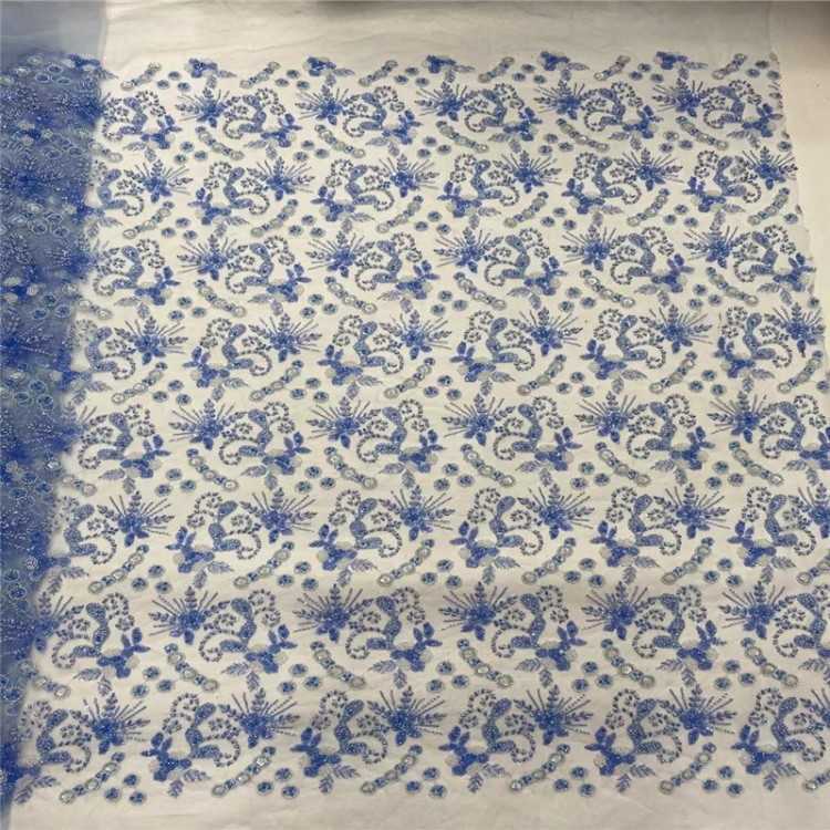 5 Yards Multi-Color Sequined Beaded Embroidered 3D Floral Lace Material Fabric JLT065