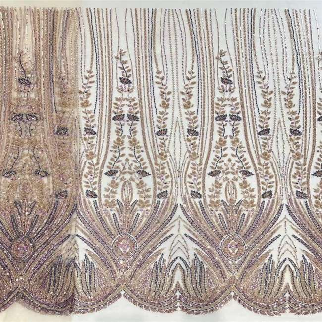 5 Yards Multi-Color Colorful Rainbow Sequined Beaded Embroidered 3D Floral Lace Material Fabric JLT032