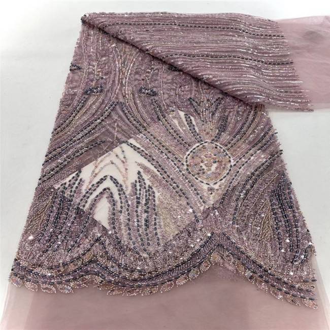 5 Yards Multi-Color Colorful Rainbow Sequined Beaded Embroidered 3D Floral Lace Material Fabric JLT032