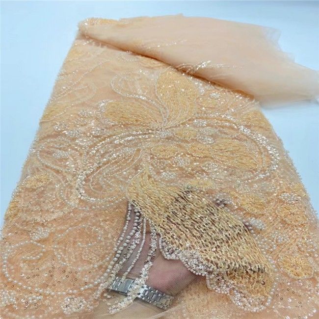 5 Yards Multi-Color Colorful Rainbow Sequined Beaded Embroidered 3D Floral Lace Material Fabric JLT034