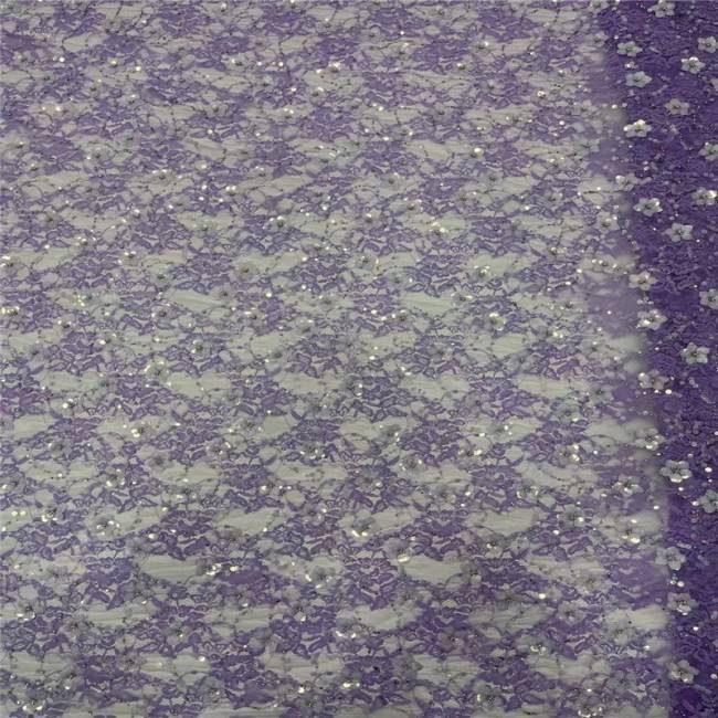 5 Yards Multi-Color Colorful Rainbow Sequined Beaded Embroidered 3D Floral Lace Material Fabric JLT040