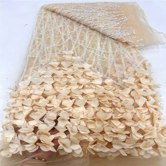 5 Yards Multi-Color Colorful Rainbow Sequined Beaded Embroidered 3D Floral Lace Material Fabric JLT047