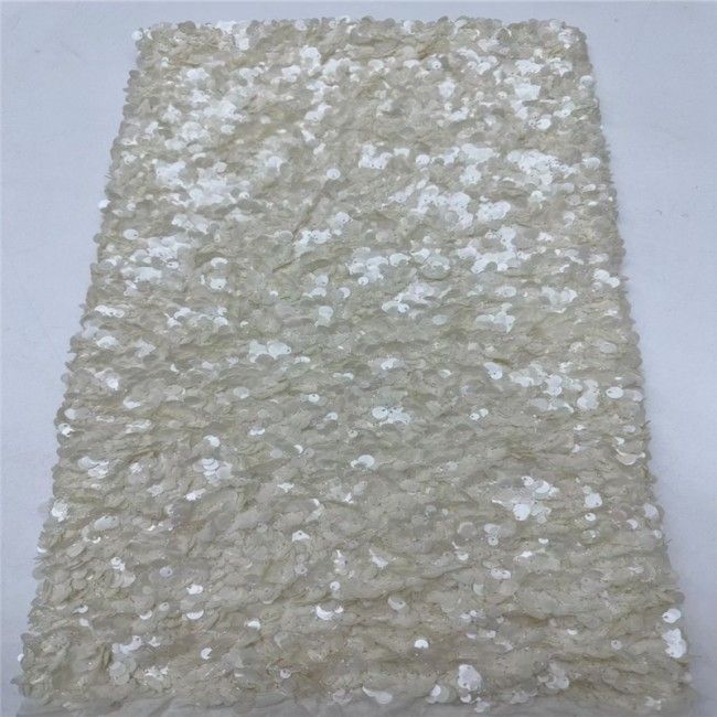 5 Yards Multi-Color Colorful Rainbow Sequined Beaded Embroidered 3D Floral Lace Material Fabric JLT051
