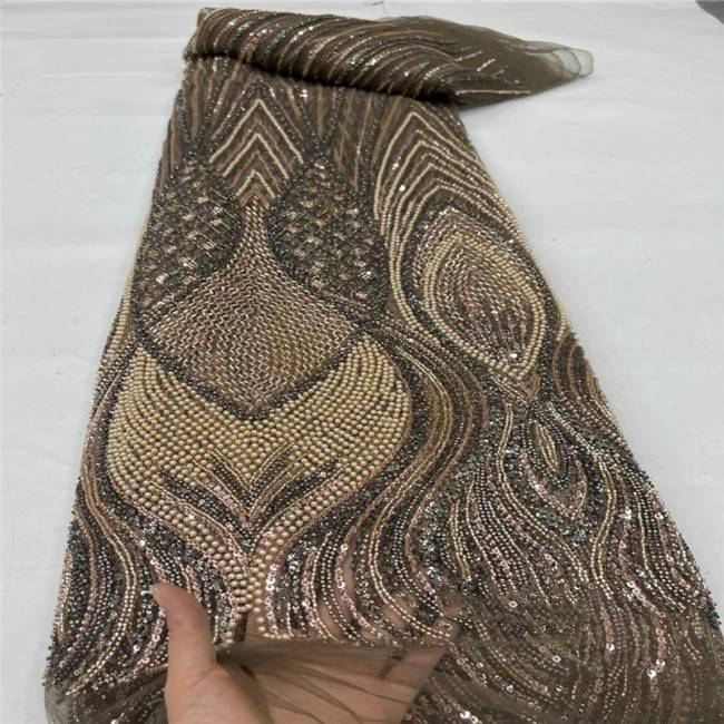 5 Yards Multi-Color Colorful Rainbow Sequined Beaded Embroidered 3D Floral Lace Material Fabric JLT054