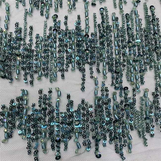 5 Yards Beaded Lace Material Fabric