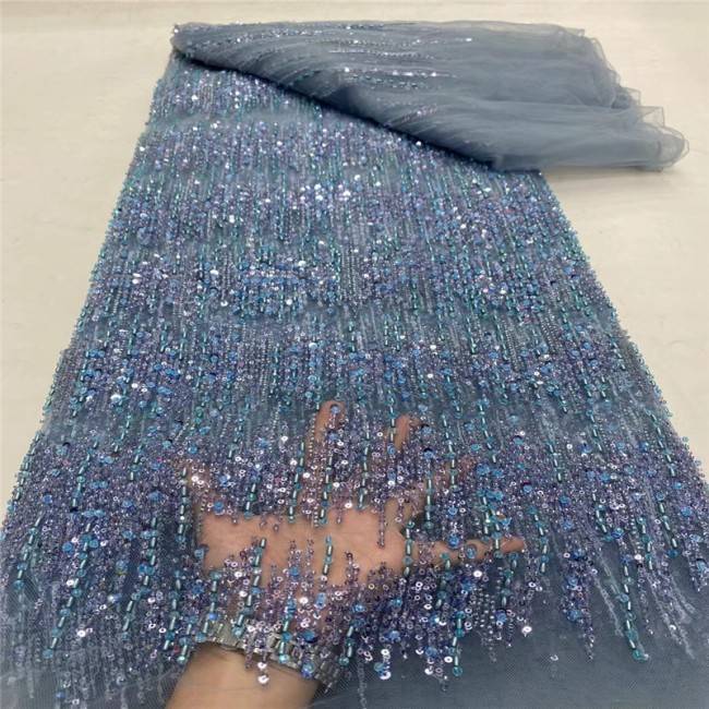 5 Yards Beaded Lace Material Fabric