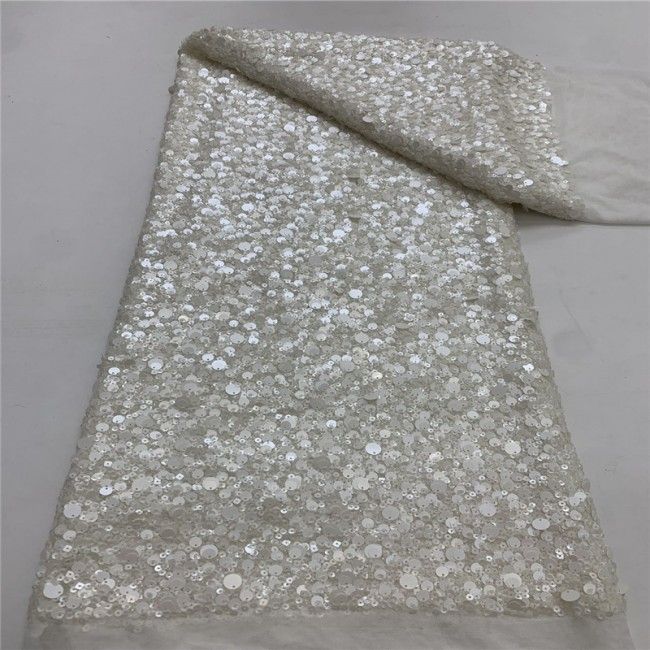 5 Yards Multi-Color Colorful Rainbow Sequined Beaded Embroidered 3D Floral Lace Material Fabric JLT070