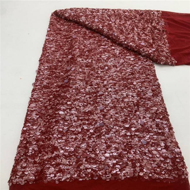 5 Yards Multi-Color Colorful Rainbow Sequined Beaded Embroidered 3D Floral Lace Material Fabric JLT070