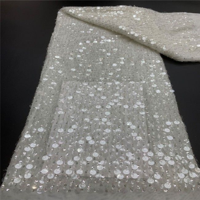 5 Yards Multi-Color Colorful Rainbow Sequined Beaded Embroidered 3D Floral Lace Material Fabric JLT073