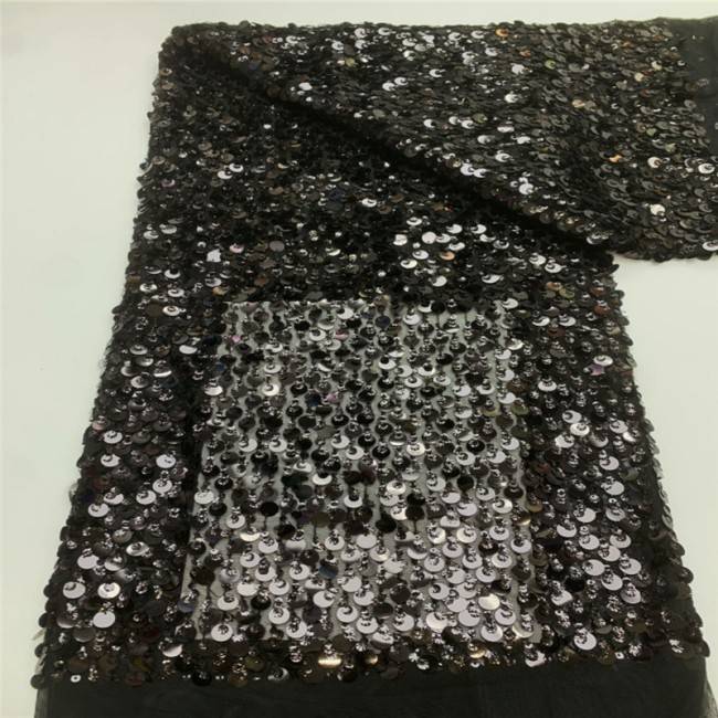 5 Yards Multi-Color Colorful Rainbow Sequined Beaded Embroidered 3D Floral Lace Material Fabric JLT073