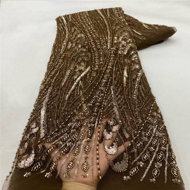 5 Yards Multi-Color Colorful Rainbow Sequined Beaded Embroidered 3D Floral Lace Material Fabric JLT076