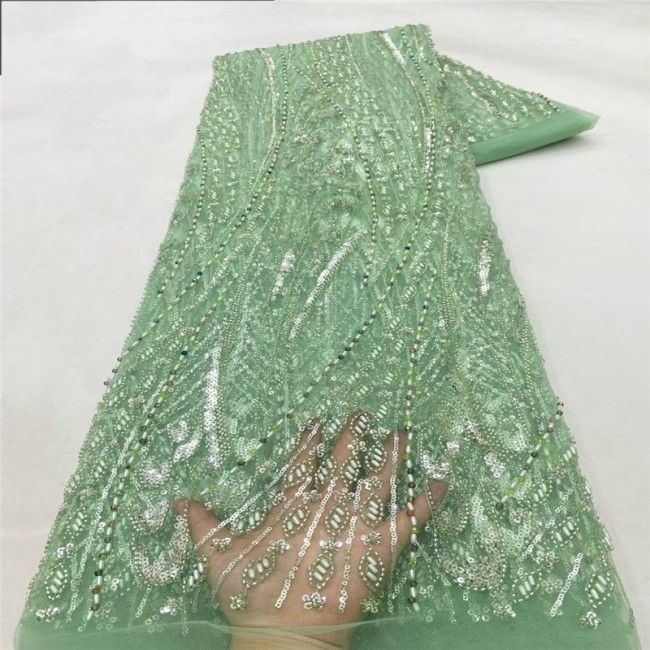 5 Yards Multi-Color Colorful Rainbow Sequined Beaded Embroidered 3D Floral Lace Material Fabric JLT076