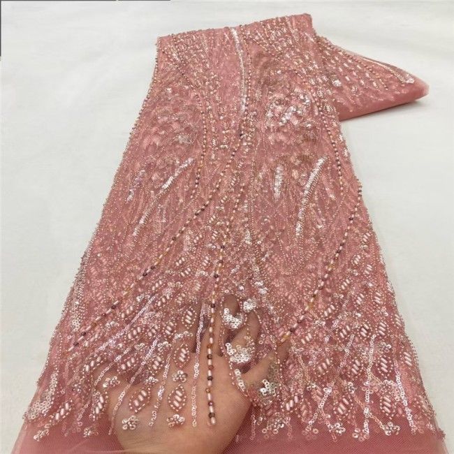 5 Yards Multi-Color Colorful Rainbow Sequined Beaded Embroidered 3D Floral Lace Material Fabric JLT076