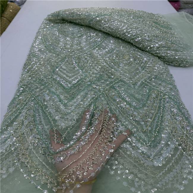 5 Yards Multi-Color Colorful Rainbow Sequined Beaded Embroidered 3D Floral Lace Material Fabric JLT077