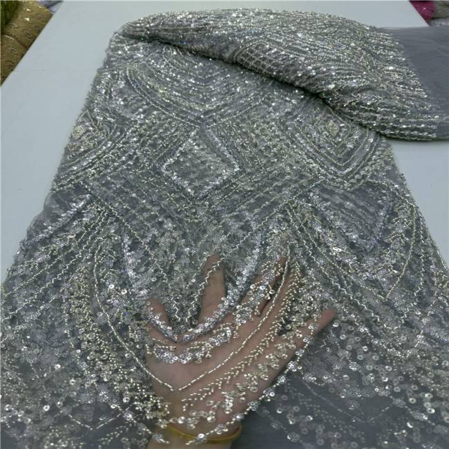 5 Yards Multi-Color Colorful Rainbow Sequined Beaded Embroidered 3D Floral Lace Material Fabric JLT077