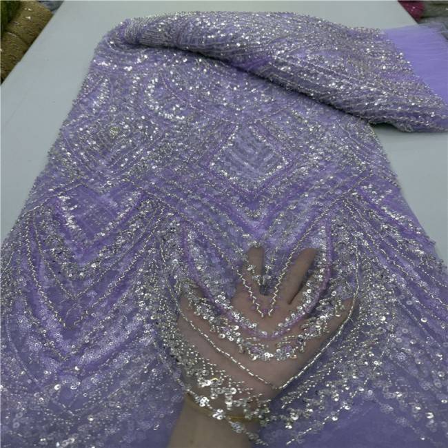 5 Yards Multi-Color Colorful Rainbow Sequined Beaded Embroidered 3D Floral Lace Material Fabric JLT077