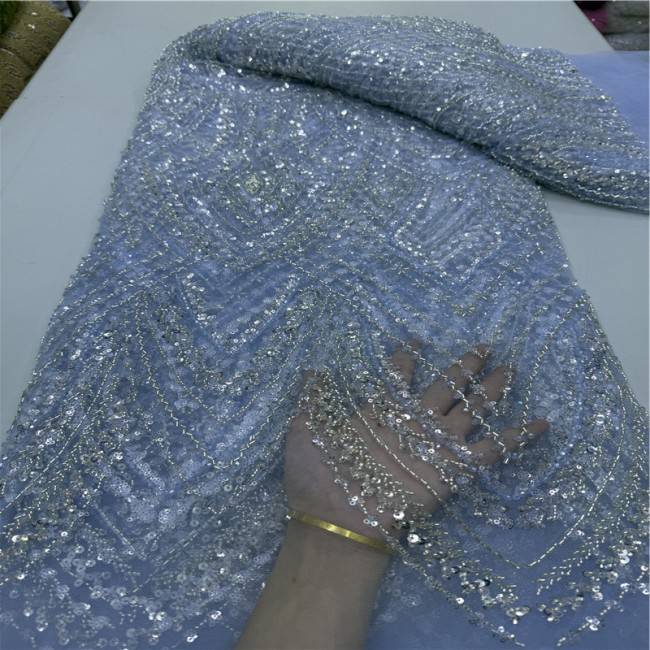 5 Yards Multi-Color Colorful Rainbow Sequined Beaded Embroidered 3D Floral Lace Material Fabric JLT077