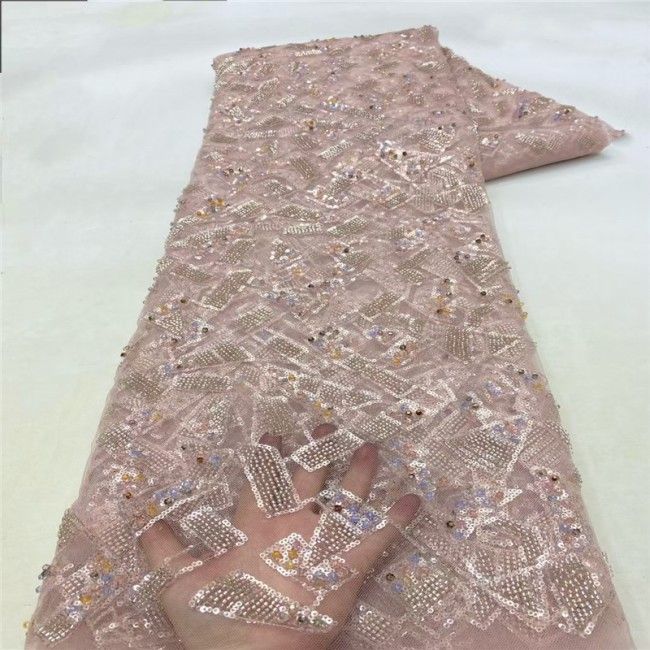 5 Yards Multi-Color Colorful Rainbow Sequined Beaded Embroidered 3D Floral Lace Material Fabric JLT083