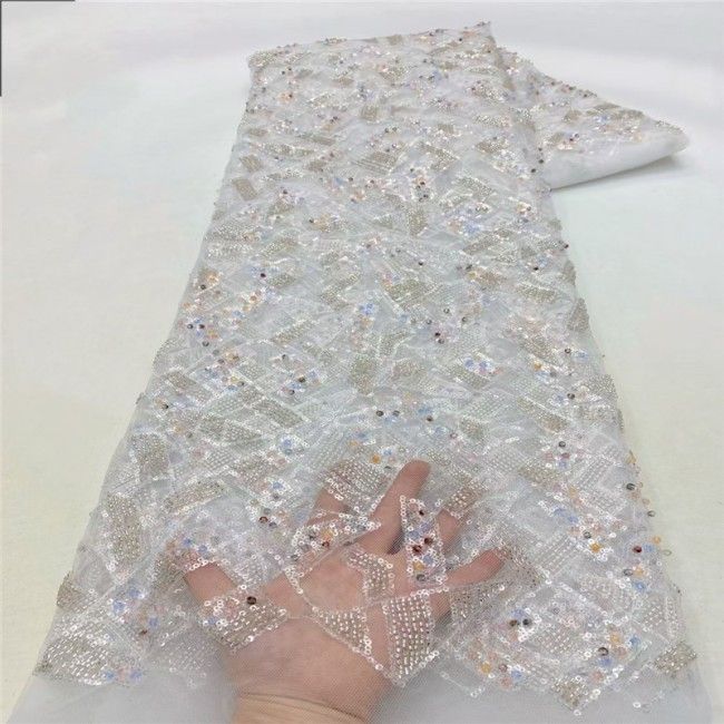 5 Yards Multi-Color Colorful Rainbow Sequined Beaded Embroidered 3D Floral Lace Material Fabric JLT083