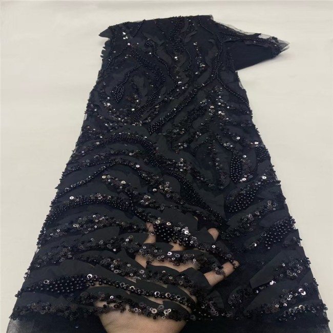 5 Yards Multi-Color Colorful Rainbow Sequined Beaded Embroidered 3D Floral Lace Material Fabric JLT085