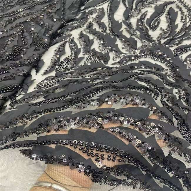 5 Yards Multi-Color Colorful Rainbow Sequined Beaded Embroidered 3D Floral Lace Material Fabric JLT085