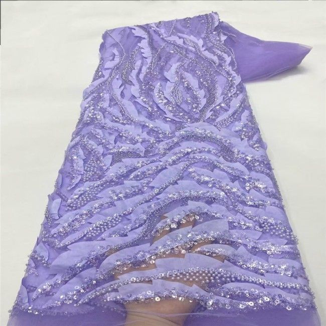 5 Yards Multi-Color Colorful Rainbow Sequined Beaded Embroidered 3D Floral Lace Material Fabric JLT085