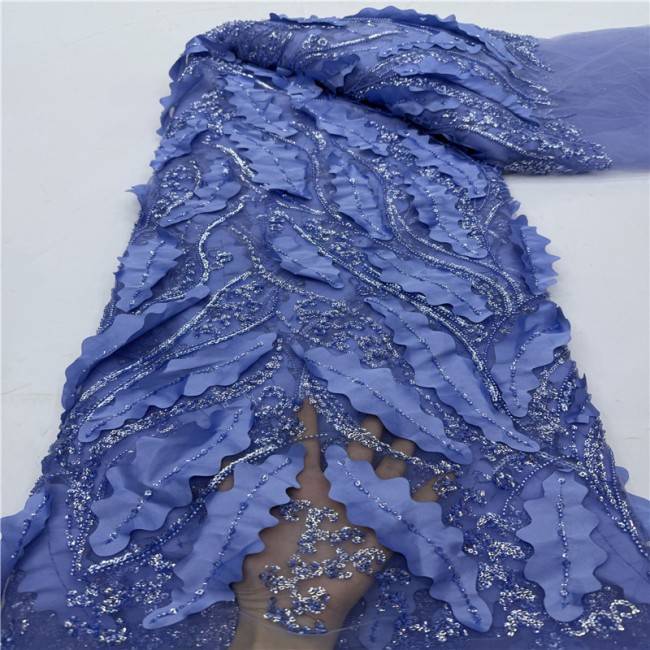 5 Yards Multi-Color Colorful Rainbow Sequined Beaded Embroidered 3D Floral Lace Material Fabric JLT086