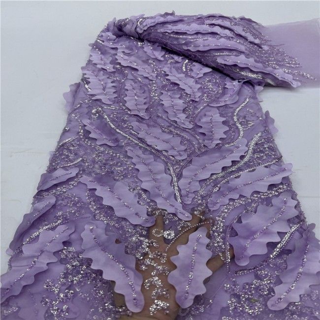 5 Yards Multi-Color Colorful Rainbow Sequined Beaded Embroidered 3D Floral Lace Material Fabric JLT086