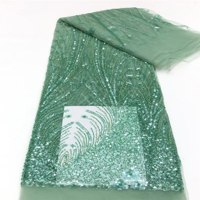 5 Yards Multi-Color Colorful Rainbow Sequined Beaded Embroidered 3D Floral Lace Material Fabric JLT088