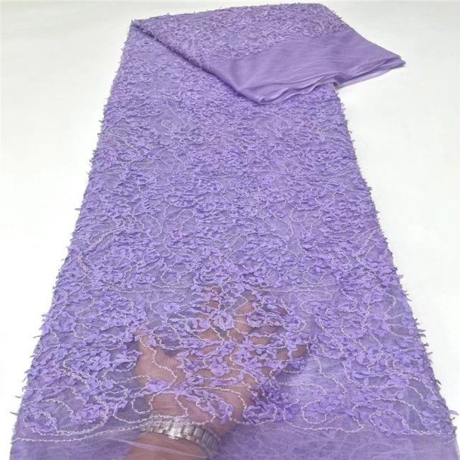 5 Yards Multi-Color Colorful Rainbow Sequined Beaded Embroidered 3D Floral Lace Material Fabric JLT091