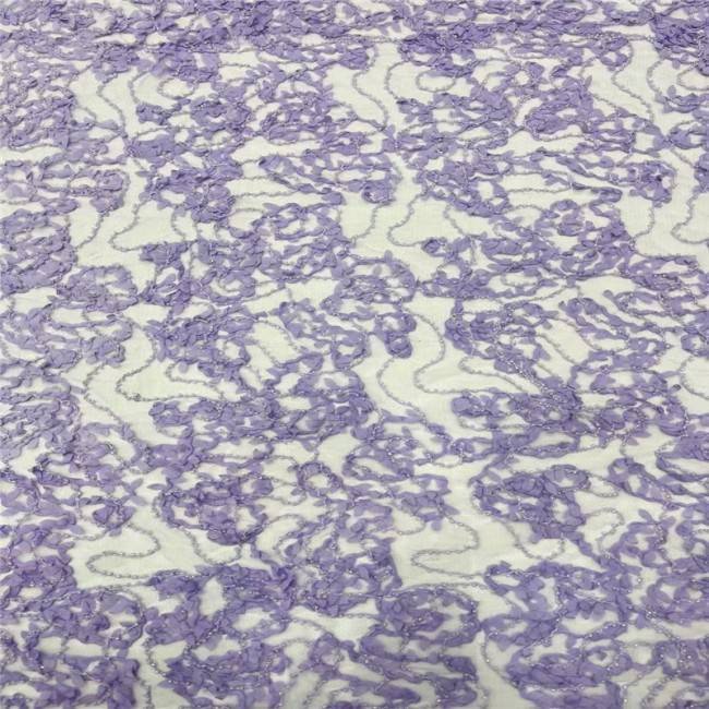 5 Yards Multi-Color Colorful Rainbow Sequined Beaded Embroidered 3D Floral Lace Material Fabric JLT091