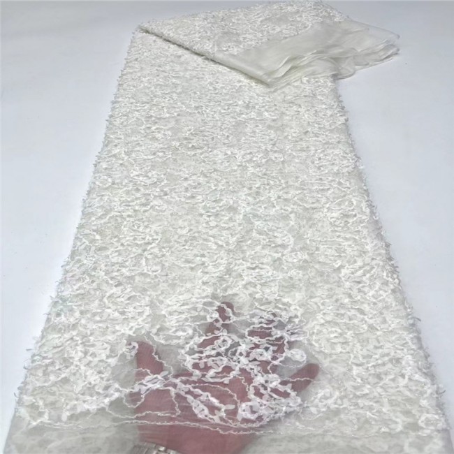 5 Yards Multi-Color Colorful Rainbow Sequined Beaded Embroidered 3D Floral Lace Material Fabric JLT091