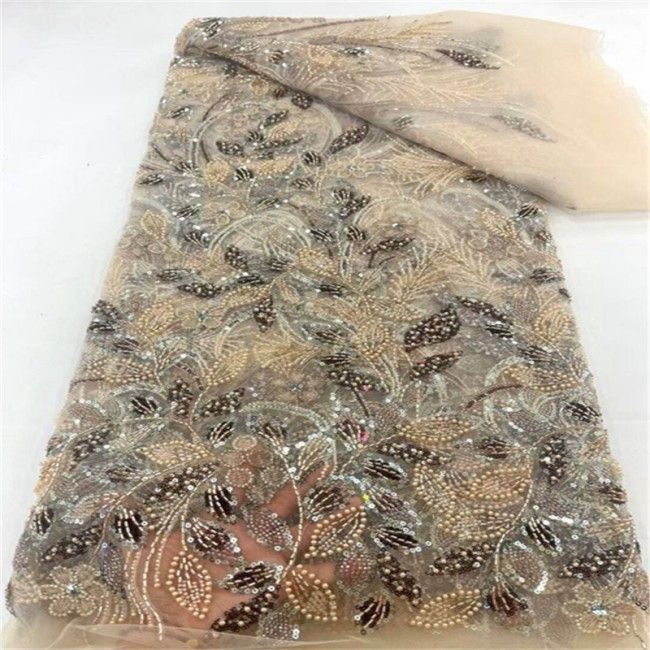 5 Yards Multi-Color Colorful Rainbow Sequined Beaded Embroidered 3D Floral Lace Material Fabric JLT092