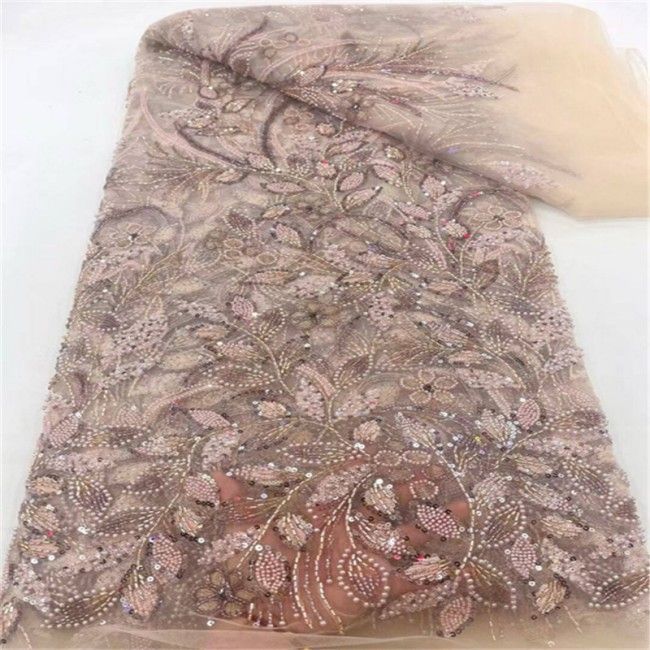 5 Yards Multi-Color Colorful Rainbow Sequined Beaded Embroidered 3D Floral Lace Material Fabric JLT092