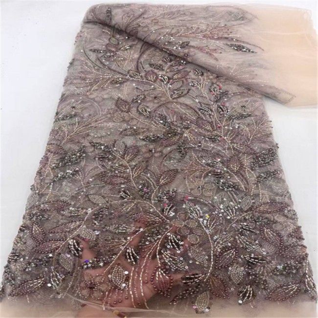 5 Yards Multi-Color Colorful Rainbow Sequined Beaded Embroidered 3D Floral Lace Material Fabric JLT092