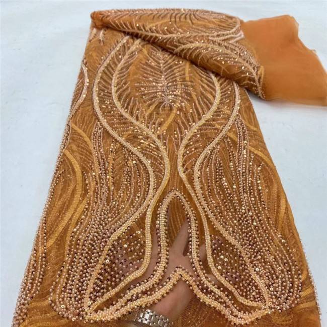 5 Yards Multi-Color Colorful Rainbow Sequined Beaded Embroidered 3D Floral Lace Material Fabric JLT095