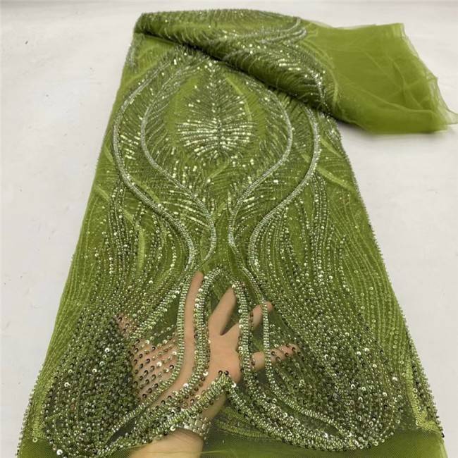 5 Yards Multi-Color Colorful Rainbow Sequined Beaded Embroidered 3D Floral Lace Material Fabric JLT095