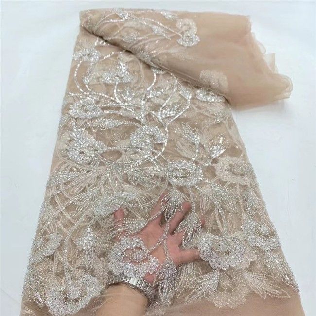 5 Yards Multi-Color Colorful Rainbow Sequined Beaded Embroidered 3D Floral Lace Material Fabric JLT097