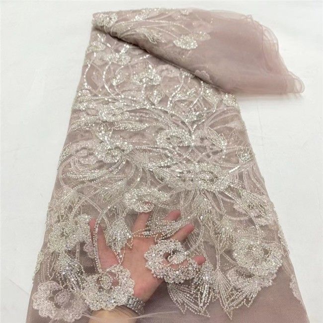 5 Yards Multi-Color Colorful Rainbow Sequined Beaded Embroidered 3D Floral Lace Material Fabric JLT097