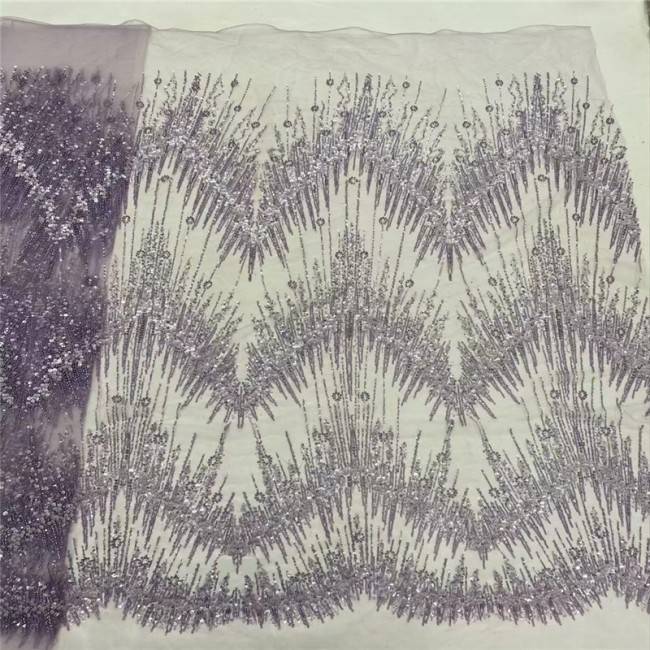 5 Yards Multi-Color Colorful Rainbow Sequined Beaded Embroidered 3D Floral Lace Material Fabric JLT100