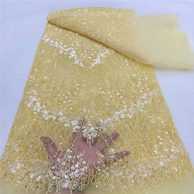 5 Yards Multi-Color Colorful Rainbow Sequined Beaded Embroidered 3D Floral Lace Material Fabric JLT100