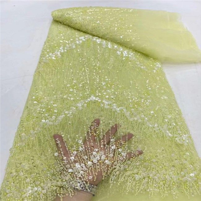 5 Yards Multi-Color Colorful Rainbow Sequined Beaded Embroidered 3D Floral Lace Material Fabric JLT100