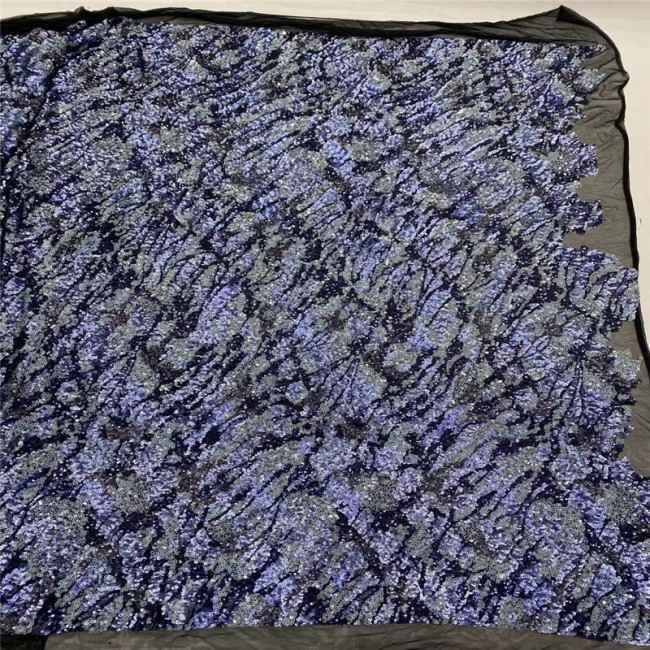 5 Yards Multi-Color Colorful Rainbow Sequined Beaded Embroidered 3D Floral Lace Material Fabric JLT102