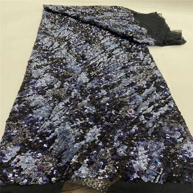 5 Yards Multi-Color Colorful Rainbow Sequined Beaded Embroidered 3D Floral Lace Material Fabric JLT102